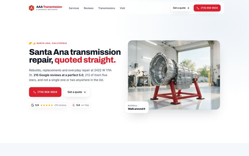Home page of AAA Transmission