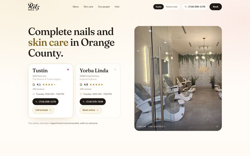 Home page of Ritz Nails